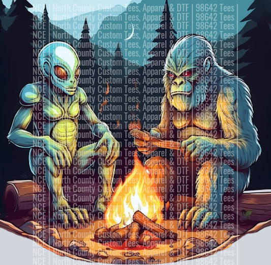 Bigfoot and Alien Camping Fire (10)