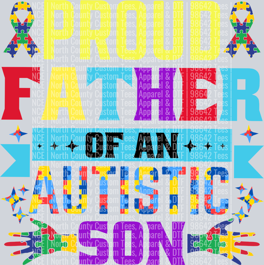 Autism Proud Father Son