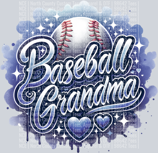 Baseball Grandma 2 Navy Blue