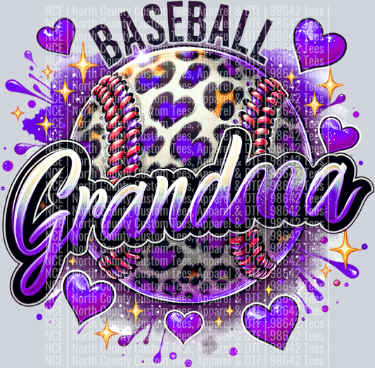 Baseball Grandma 1 Purple