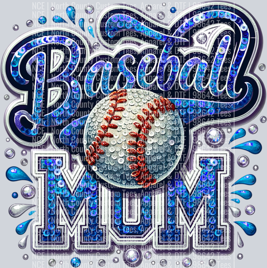 Baseball Mom 1 Lt Blue