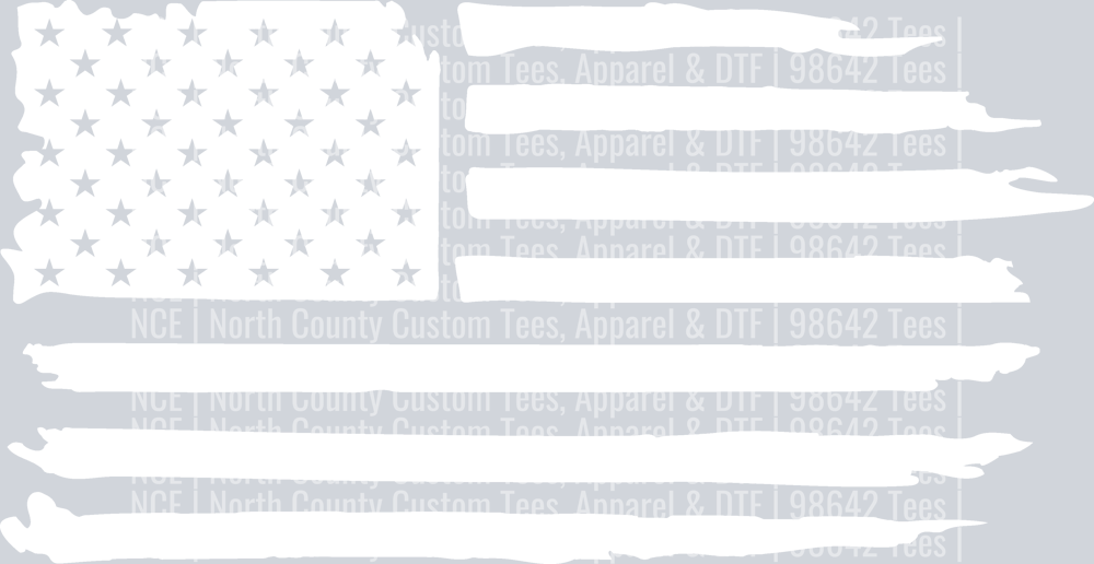 American Distressed Flag 01b - White