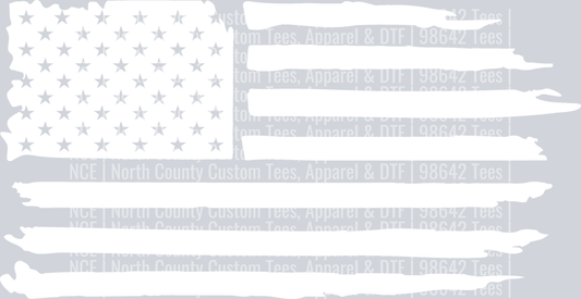 American Distressed Flag 01b - White