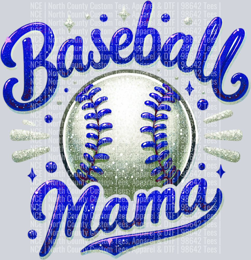 Baseball Mama 1 Blue