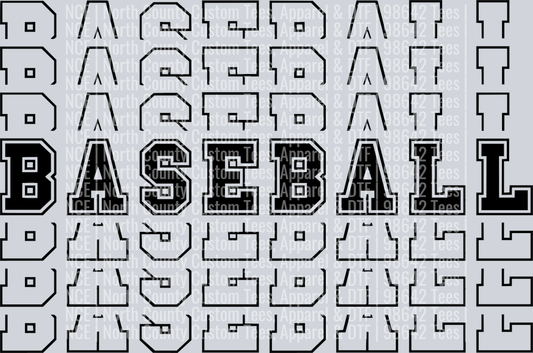 baseball mirrored text