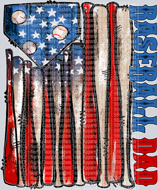Baseball Dad American Flag