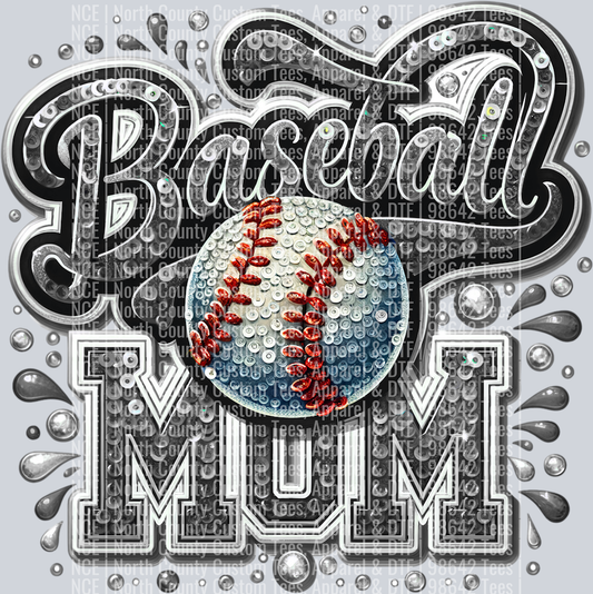 Baseball Mom 1 Gray