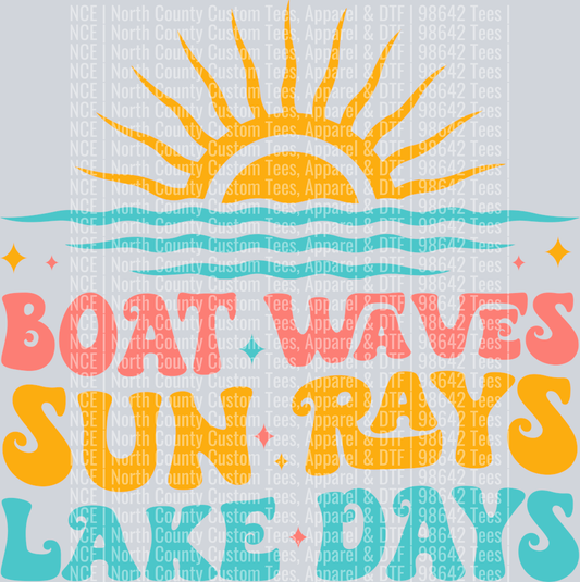 Boat Waves Sun Rays