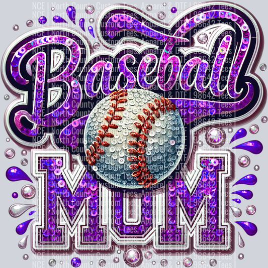 Baseball Mom 1 Purple