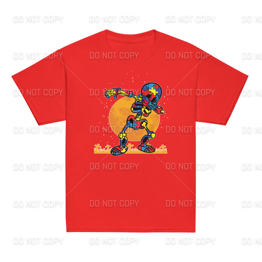 Autism Awareness - Dabbing Skeleton T-Shirt - Youth & Adult Sizes